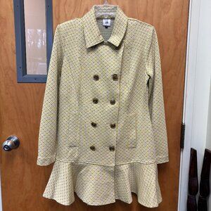Cabi Dotted, Yellow Jacquard Coat Hobnob Topper